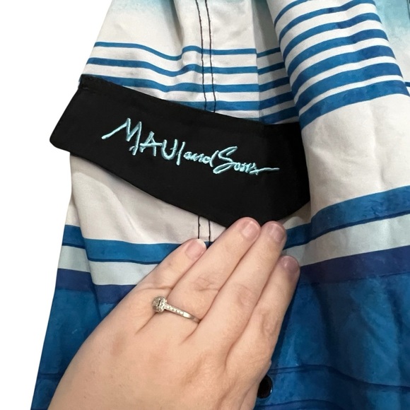 Maui & Sons Men’s 32 Blue Swimming Board Shorts R9 - Picture 2 of 9